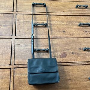 Nine West smooth black leather crossbody